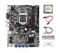 AMIUHOUN Placa base B75 8USB ETH Mining, CPU, deflector, cable , cable de interruptor, grasa térmica LGA1155 B75 USB BTC