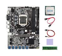 AMIUHOUN Placa base B75 BTC Mining 12XUSB+G630 CPU+DDR3 4GB 1600Mhz RAM+ Cable+Switch Cable+Thermal Pad B75 Placa base USB