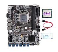 AMIUHOUN Placa base B75 de 12 tarjetas GPU BTC Mining + CPU G540 + grasa térmica + cable 12XUSB3.0 (PCIE) ranura LGA1155 DDR3 RAM MSATA