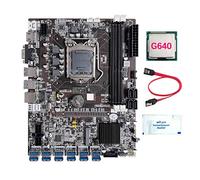 AMIUHOUN Placa base B75 de 12 tarjetas GPU BTC Mining + CPU G640 + grasa térmica + cable 12XUSB3.0 (PCIE) ranura LGA1155 DDR3 RAM MSATA