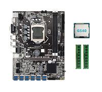 AMIUHOUN Placa base B75 ETH Mining 12XPCIE a USB con CPU G540+2XDDR3 4GB 1333Mhz RAM Memory B75 USB BTC Motherboard