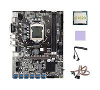 AMIUHOUN Placa base B75 ETH Mining 12XUSB+G1620 CPU+Cable +Cable Interruptor de Luz + Almohadilla Térmica B75 USB BTC Placa base Minería