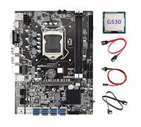 AMIUHOUN Placa base B75 ETH Mining 8XPCIE a USB + CPU G530 + 2 cables + cable de interruptor LGA1155 MSATA DDR3 B75 USB