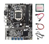AMIUHOUN Placa base B75 ETH Mining 8XPCIE a USB + CPU G5XX + 2 cables + cable de interruptor LGA1155 MSATA DDR3 B75 USB