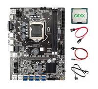 AMIUHOUN Placa base B75 ETH Mining 8XPCIE a USB + CPU G6XX + 2 cables + cable de interruptor LGA1155 MSATA DDR3 B75 USB