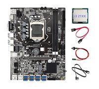 AMIUHOUN Placa base B75 ETH Mining 8XPCIE a USB+CPU I3 21XX + 2 cables + cable de interruptor LGA1155 MSATA B75 USB