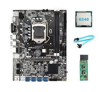 AMIUHOUN Placa base B75 USB ETH Mining 8XUSB3.0+G540 CPU+placa de conmutación + cable LGA1155 DDR3 B75 USB BTC placa base