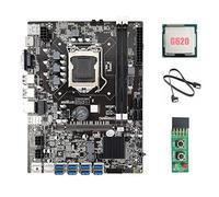 AMIUHOUN Placa base B75 USB ETH Mining 8XUSB3.0+G620 CPU+placa de conmutación + cable LGA1155 DDR3 B75 USB BTC placa base