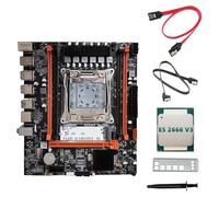 AMIUHOUN Placa base de escritorio X99H + CPU E5 2666 V3 + grasa térmica LGA2011-V3 B85 DDR3X4 ECC ranura M.2 NVME PCI-E 3.0 X16 negro X99H placa base de escritorio 1 juego