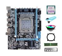 AMIUHOUN Placa base X79 V389+E5 2609 CPU+DDR3 RECC 4GB RAM+ventilador RGB+cable SATA+deflector + soporte NVME LGA2011 para