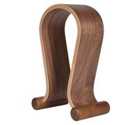 AMIUHOUN Soporte de madera para auriculares, soporte para auriculares, pantalla de auriculares para juegos, elegante soporte para auriculares de escritorio fácil de usar