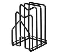 AMIUHOUN Soporte organizador para tabla de cortar, para almacenamiento de utensilios de cocina, soporte para sartenes, color negro