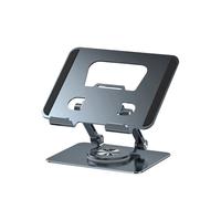 AMIUHOUN Soporte universal para ordenador portátil con base giratoria de 360°, ajustable, ajustable en varios ángulos, plegable, estantería de lectura montada, fácil de usar