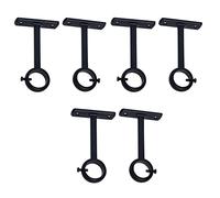 AMIUHOUN Soportes de barra para cortinas montados en el techo, para 1 barra de cortina (juego de 6, negro)