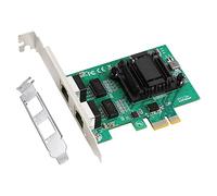 AMIUHOUN Tarjeta de red Gigabit PCIe de 2 puertos, 1000 m, adaptador PCI Ethernet con tarjeta LAN NIC 82571EB para