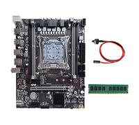 AMIUHOUN X99 LGA2011-3 - Placa base para computadora compatible con Xeon E5 V3 V4 Series CPU con DDR4 4G 2666 MHz RAM + cable de interruptor