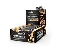 AMIX - Barritas Energéticas Protein Nuts - 25 x 40 g - Fuente de Fibra, Frutos Secos y Ácidos Grasos - Snack con Más de 20% de Proteína - Sabor a Coco y Anacardo