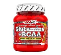AMIX - Bcaa Glutamina - 530 Gramos - Complemento Alimenticio de Glutamina en Polvo - Reduce el Catabolismo Muscular - Óptimo para Deportistas - Sabor Naranja - Aminoácidos Ramificados