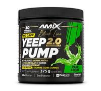 AMIX Black Line YEEP PUMP 2.0 NO CAFF 375 g | Pre-Entreno sin Cafeína | 3 g CarnoSyn® Beta-Alanina + 3 g Arginine Matrix + 2 g L-Citrulina Malato | 30 Tomas | Pear Strike
