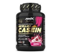 Amix Black Micellar Casein – Caseína micelar con DigeZyme® – Frambuesa – 1000 g – bajo en azúcares