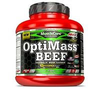 AMIX - Complemento Alimenticio en Polvo - Optimass Beed Gainer en 2500 gr - Doble Chocolate Coco- Carbohidratos de Rápida Absorción - Proteínas de Carne de Vacuno - Proporciona Energía de Ternera