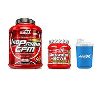 AMIX ISO PRIME CFM 2KG MANZANA CANELA + GLUTAMINA CON BCAA 300 GR + BATIDOR