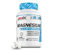 Amix Magnesium 5-Complex - 90 cápsulas vegetales - 5 formas de magnesio (bisglicinato, citrato, malato, taurato, ascorbato) - Apoyo a la función muscular y reducción del cansancio