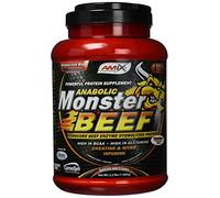 AMIX - Monster Beef Protein - 1 Kg - Suplemento Alimenticio - Mejora del Rendimiento - Proteína de Suero - Glutamina en Polvo - Nutrición - Proteína de Ternera - Sabor Fresa/Plátano
