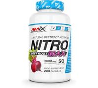 AMIX - Nitro Beet Root MaX- 200 Caps- Nitratos de remolacha -contribuye a mejorar el rendimiento físico- ideal para deportes de resistencia-con cápsulas vegetales Vcaps®