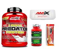 AMIX NUTRITION 100% PREDATOR PROTEIN Sabor Cookies, 2 Kilos + AMIX NUTRITION MUSCLECORE DETONATROL 30 Capsulas + Pastillero + Barrita mcpro cookies 35 Gr