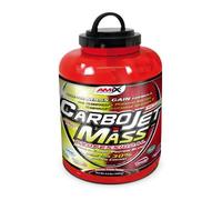AMIX - Complemento Alimenticio - Carbojet Mass Professional - Carbohidratos y Proteínas para Aumentar la Masa Muscular - Concentrado Proteína de Suero - Recuperador Muscular - Fresa y Plátano - 3 KG