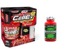 AMIX NUTRITION CELLEX Pre-workout Volumizer Sabor Fruit puch, 1 Kilo + AMIX Detonatrol 30 Caps + Batidor