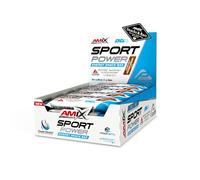 AMIX - Pack de 20 Barritas Energética Sport Power de 45 g - Contiene Hidratos de Carbono - Ayuda al Rendimiento Físico - Fuente de Minerales y Vitaminas - Sabor Crema de Avellana