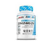 Amix™ Performance D3-K2-MG-ZN - Complemento alimenticio - Apoyo a huesos, músculos y metabolismo energético - 90 cápsulas