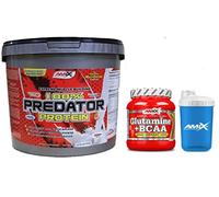 AMIX Predator Protein - 4 Kg Chocolate + amix glutamina con bcaa 300 gr + Mezclador