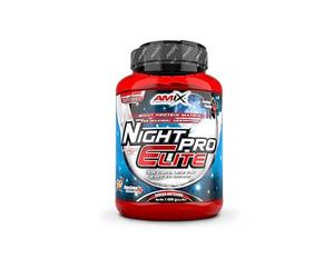 AMIX - Proteína Isolada Night Pro Elite - Gran Aporte de Aminoácidos Ramificados - Suplemento para Ganar Masa Muscular - Ideal para Batidos de Proteínas - Sabor Fresa - 1 KG