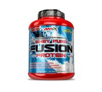 AMIX - Proteína Whey - Pure Fusion - 2,3 Kg - Concentrado de Suero Ultra Filtrado - Isolada con Splenda - Contiene L-glutamina - Proteínas para Aumentar Masa Muscular - Sabor Fresa
