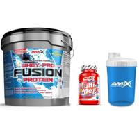 Amix Whey Pure Fusion 4 kg Fresa + Amix Multi Mega Sport Stack 30 Tablets + Batidor