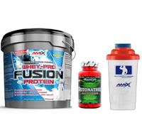 AMIX Whey Pure Fusion 4kg Chocolate + AMIX Detonatrol 30 Capsulas + Batidor Nutrifitness 600 ml