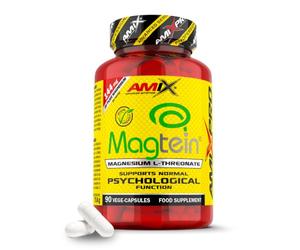 AmixPro® Magtein® Magnesium L-Threonate - 90 Cápsulas - Magnesio Avanzado para Sistema Nervioso, Función Psicológica y Reducción del Cansancio - Alta Absorción - 144 mg de Magnesio Puro