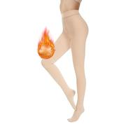 AMIYOYO Pantys térmicos para mujer con forro de vellón, leggings térmicos cálidos, falsas transparentes, cintura alta, pantys gruesos de invierno, color carne, M