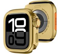 Amizee 2 en 1 Funda Compatible con Apple Watch Series 11/10 46mm, PC Dura Anti-Raspado Metál Marco Cobertura Carcasa para iWatch 46mm, Dorado