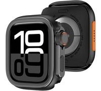 Amizee 2 en 1 Funda Compatible con Apple Watch Series 11/10 46mm, PC Dura Anti-Raspado Metál Marco Cobertura Carcasa para iWatch 46mm, Negro