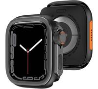 Amizee 2 en 1 Funda Compatible con Apple Watch Series 9/8/7 45mm, PC Dura Anti-Raspado Metál Marco Cobertura Carcasa para iWatch 45mm, Negro