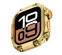 Amizee Armor Funda Compatible con Apple Watch Ultra 4/3/2/1 49mm, Dorado/NA | 2 in 1 Metál Funda Compatible con Apple Watch Series 11/10 46mm with Contraportada, Militar Grado Protector Carcasa