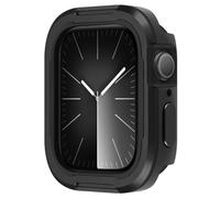 Amizee Funda Compatible con Apple Watch Series 9/8/7 45mm Series 6/SE/5/4 44mm, Marco Metálico de Base TPU Antigolpes Protección Carcasa para iWatch, Negro
