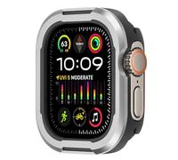 Amizee Funda Compatible con Apple Watch Ultra 2/Ultra 49mm, Marco Metálico de Base TPU Antigolpes Protección Carcasa para iWatch, Plata