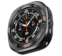 Amizee Numérico Metál Funda Compatible con Samsung Galaxy Watch Ultra (2025/2024) 47mm, Robusto Parachoques Ultrafina Protector Carcasa para Galaxy Watch 7/8 Ultra, Numérico-Negro/Naranja