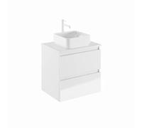 AMIZUVA - Conjunto de Mueble de Baño y Lavabo Montado, de Cerámica de Sobreponer, Modelo Kena Top, Medidas, 60 cm de Ancho, 57 cm de Alto, y una Profundidad de 46 cm, en Acabado Blanco