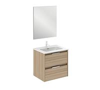 AMIZUVA Suki Mueble de baño, Madera, Gris, 60 cm, 3 Unidades